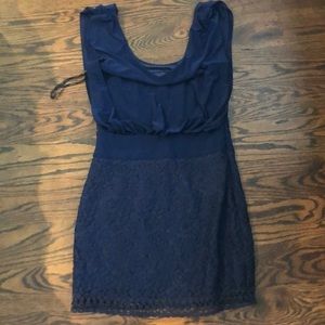Lace navy blue dress